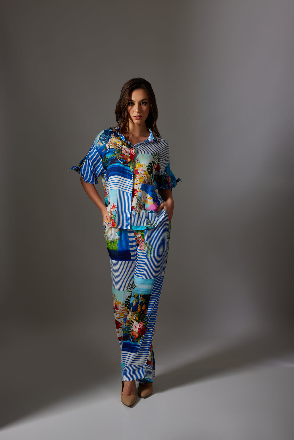CANCLINI AMALFI PRINT TOP