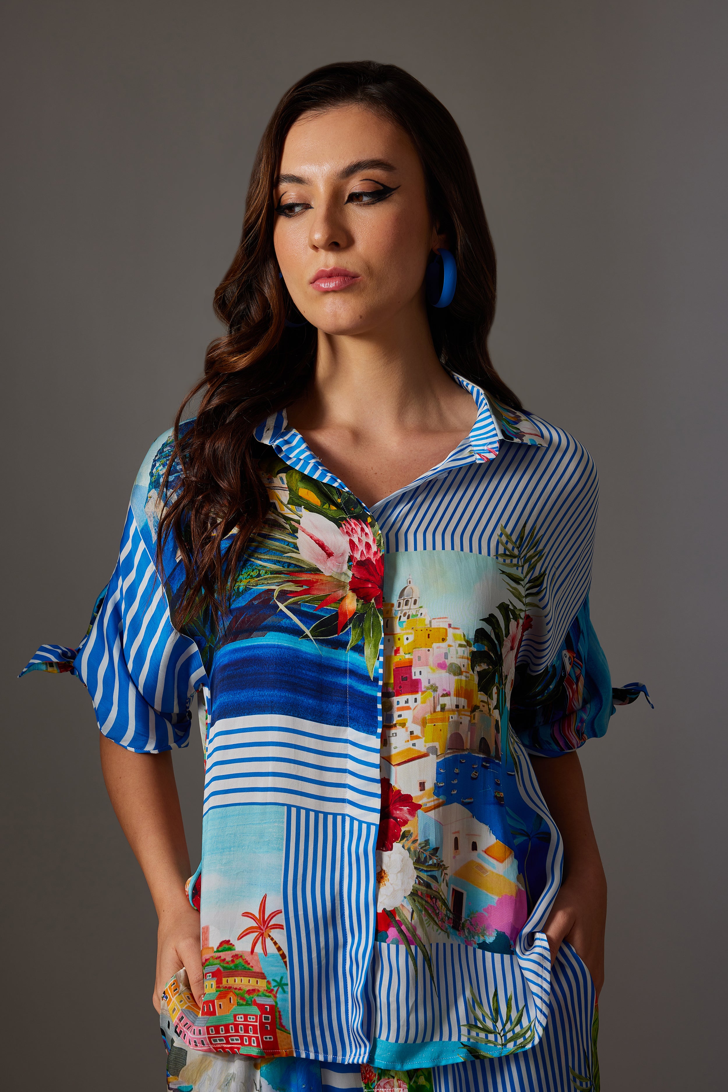 CANCLINI AMALFI PRINT TOP