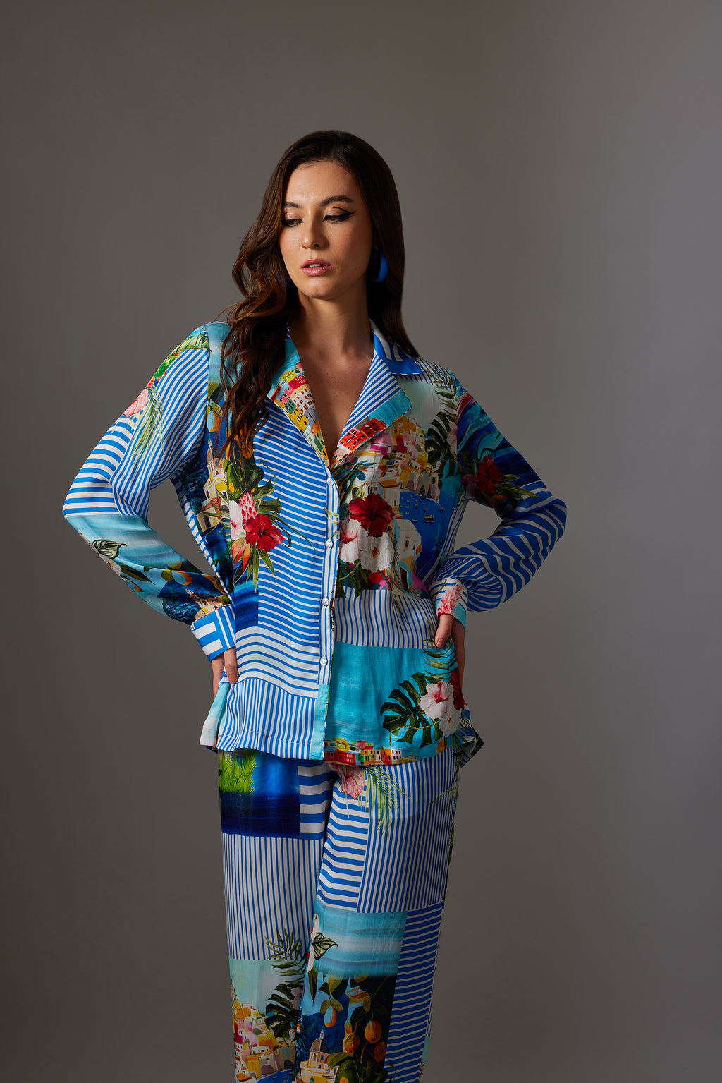 CANCLINI AMALFI PRINT SHIRT