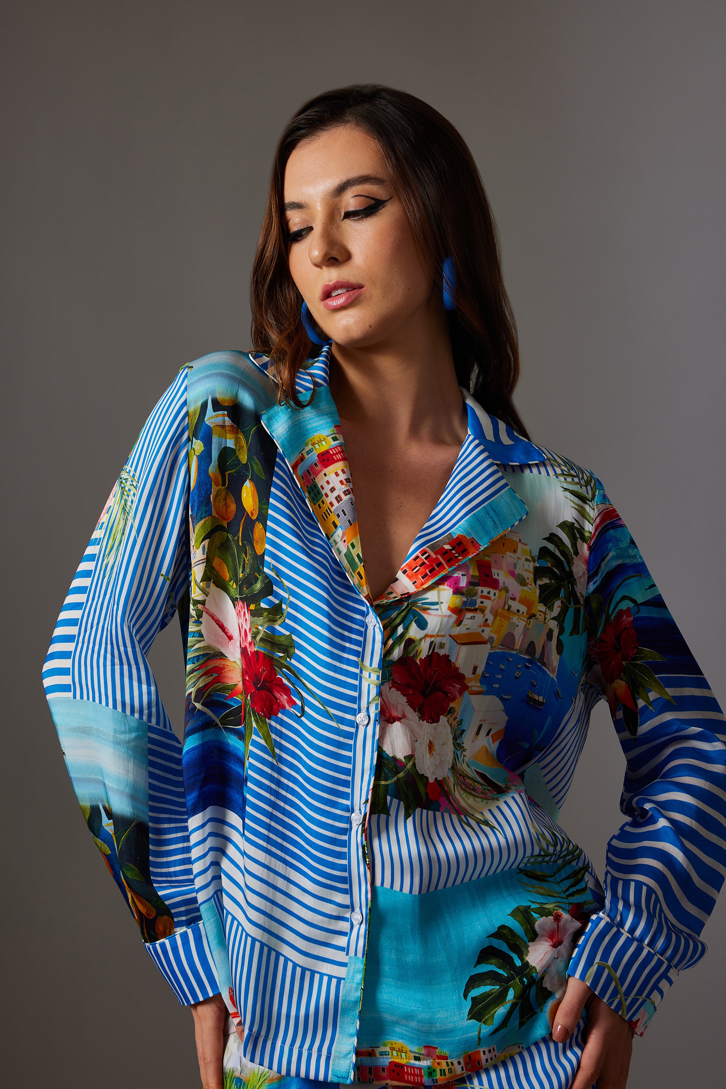 CANCLINI AMALFI PRINT SHIRT