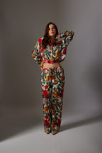 CANCLINI FLORAL PRINT MULTI COLOUR CROP SHIRT