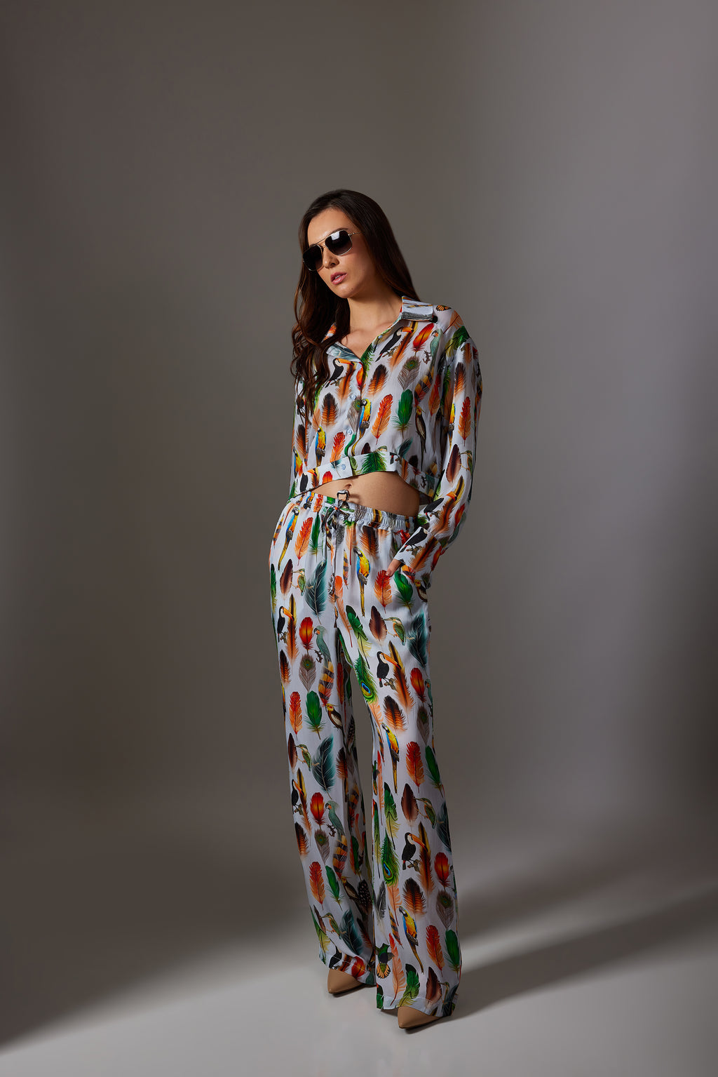 CANCLINI FEATHER CROP SHIRT