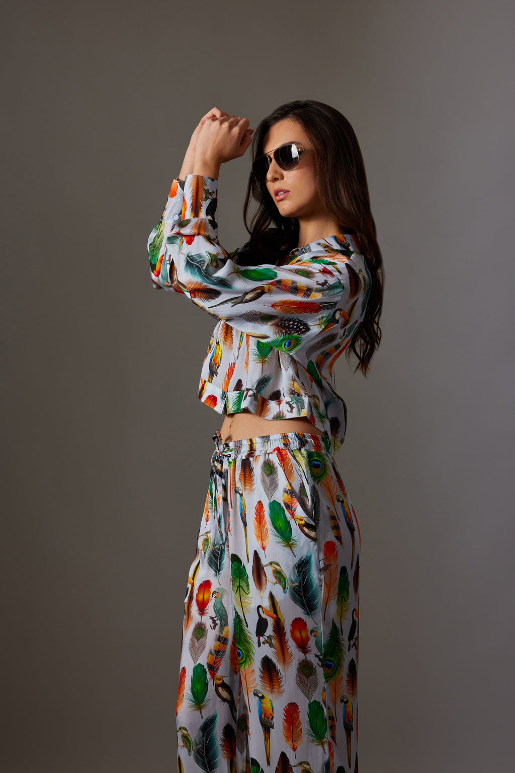 CANCLINI FEATHER CROP SHIRT