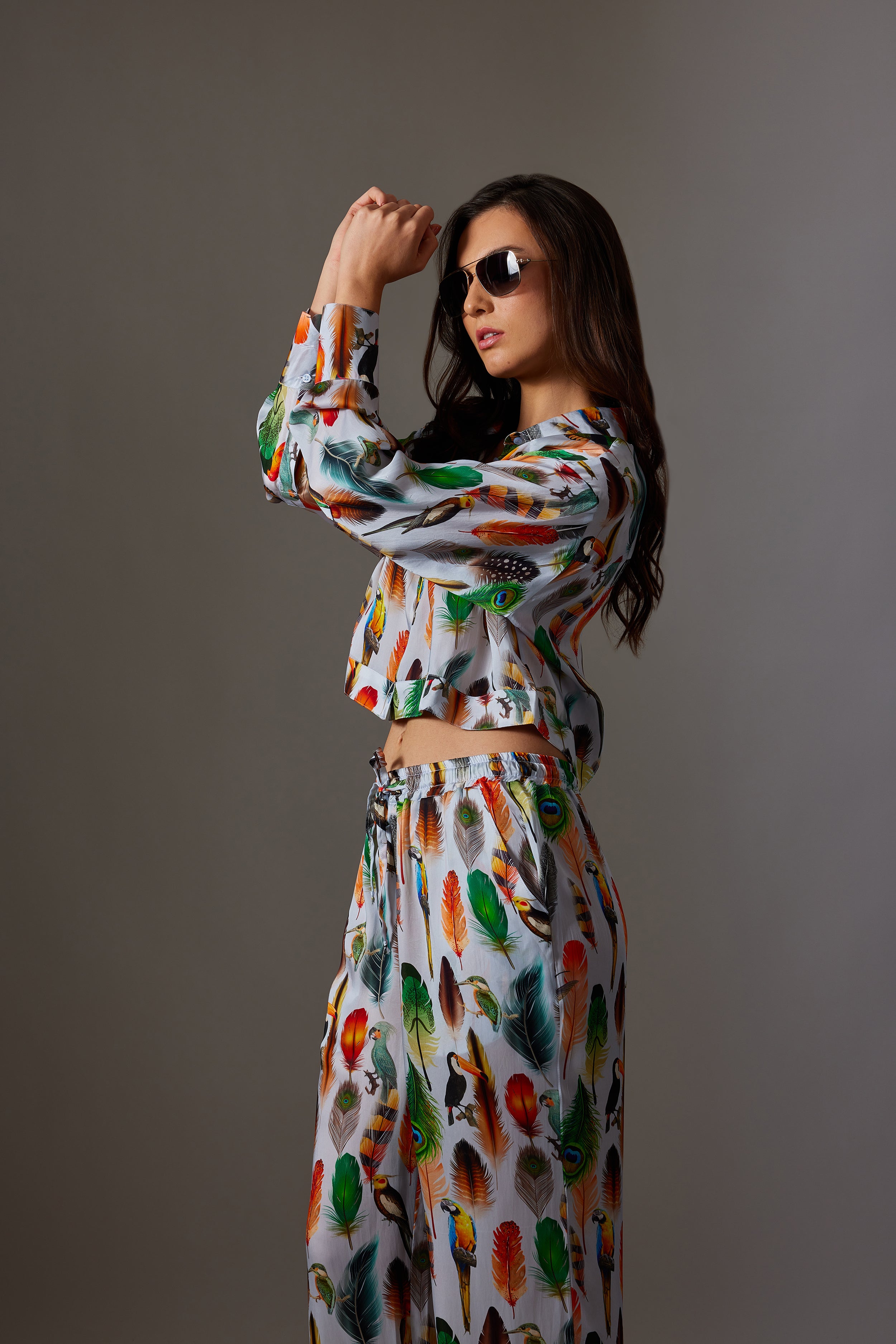 CANCLINI FEATHER CROP SHIRT