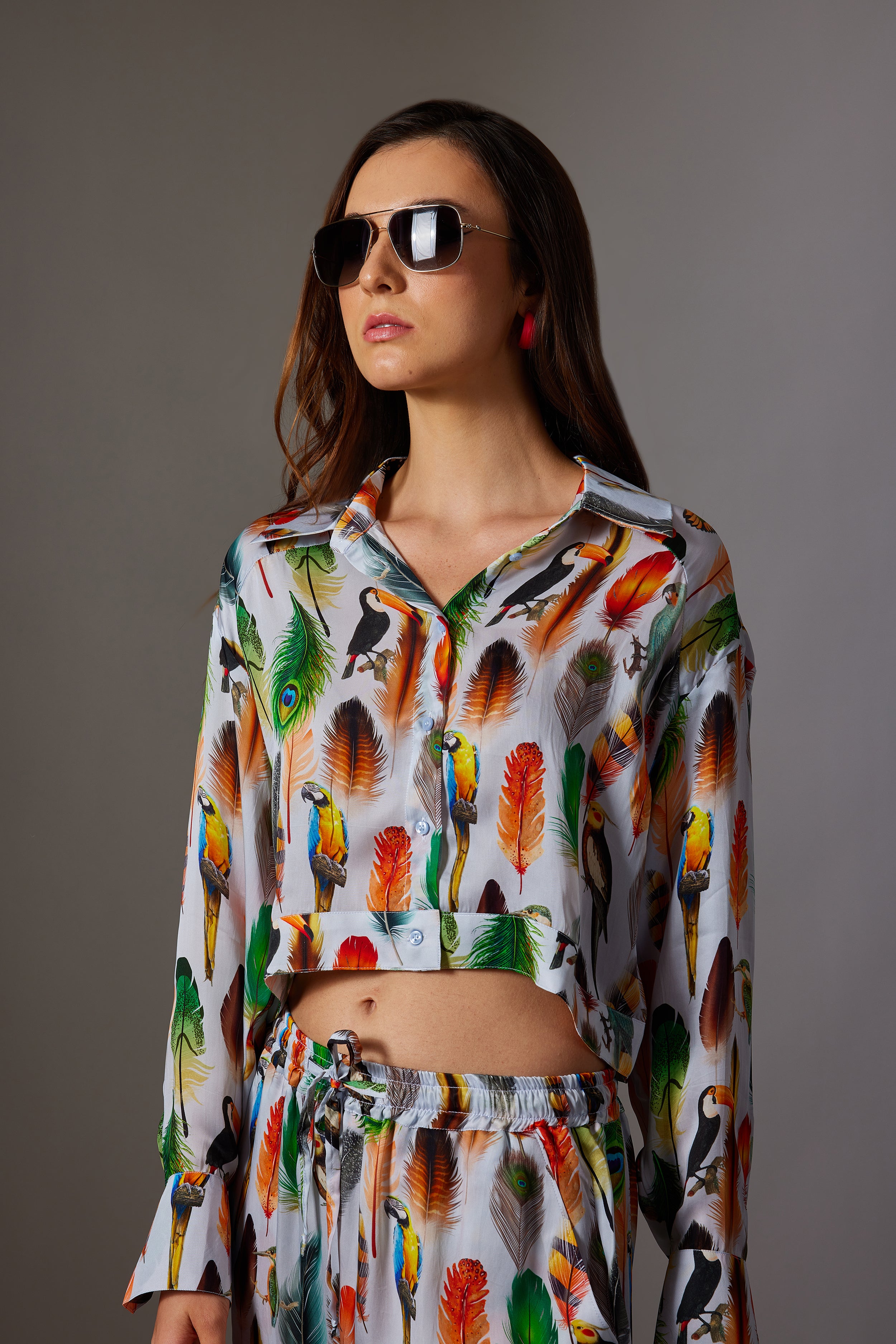 CANCLINI FEATHER CROP SHIRT