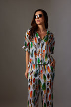 CANCLINI FEATHER PRINT SHIRT