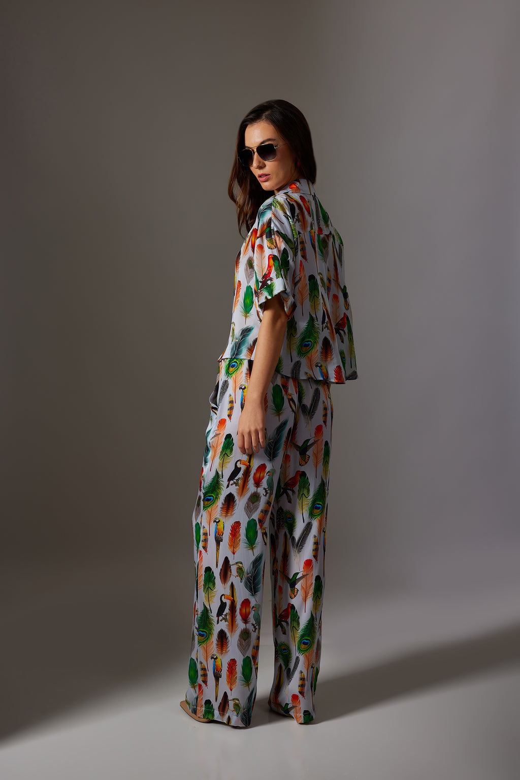CANCLINI FEATHER PRINT SHIRT
