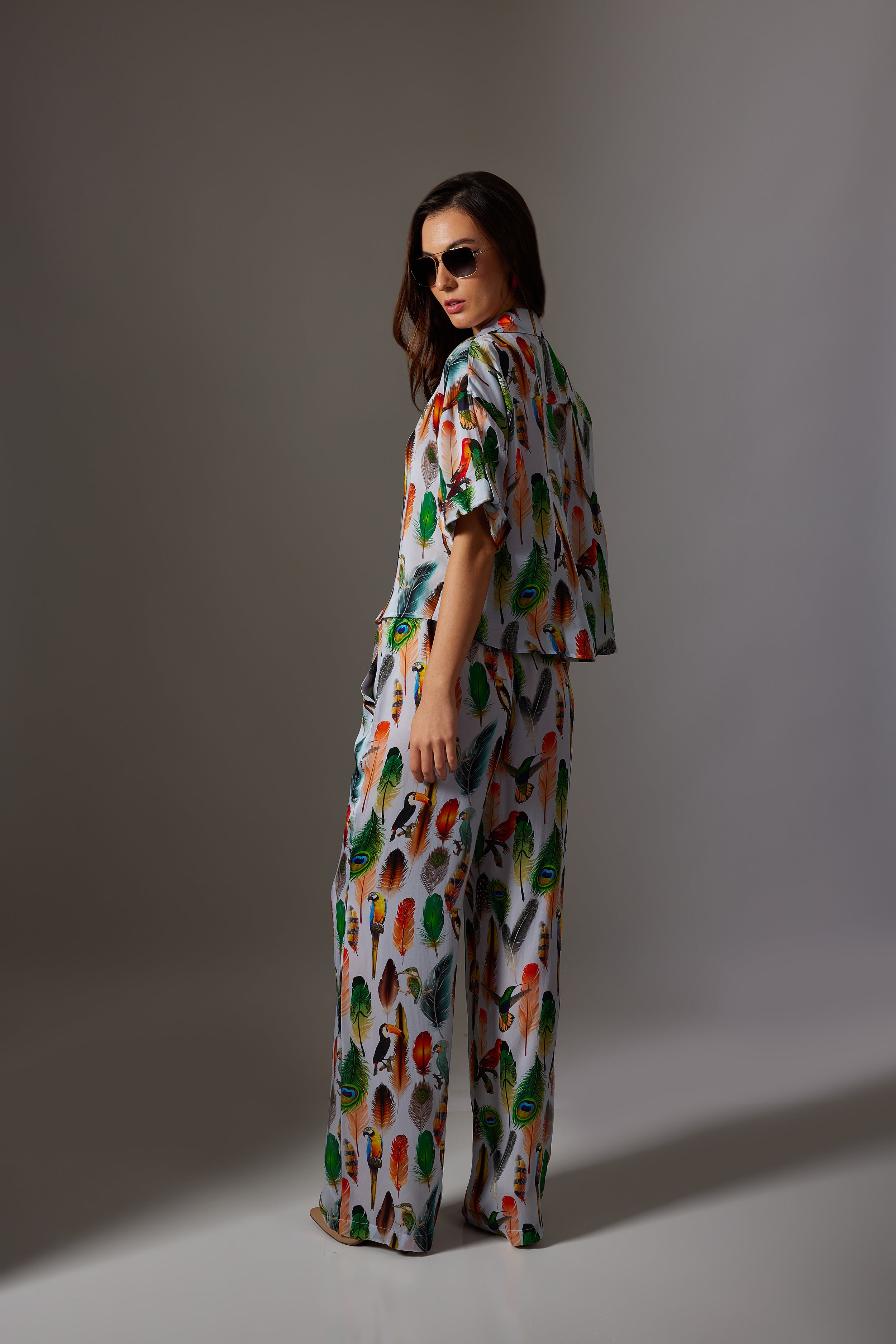 CANCLINI FEATHER PRINT SHIRT