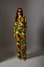 CANCLINI YELLOW ROSE CROP SHIRT