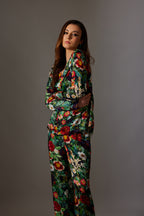 CANCLINI FLORAL PRINT GREEN SHIRT