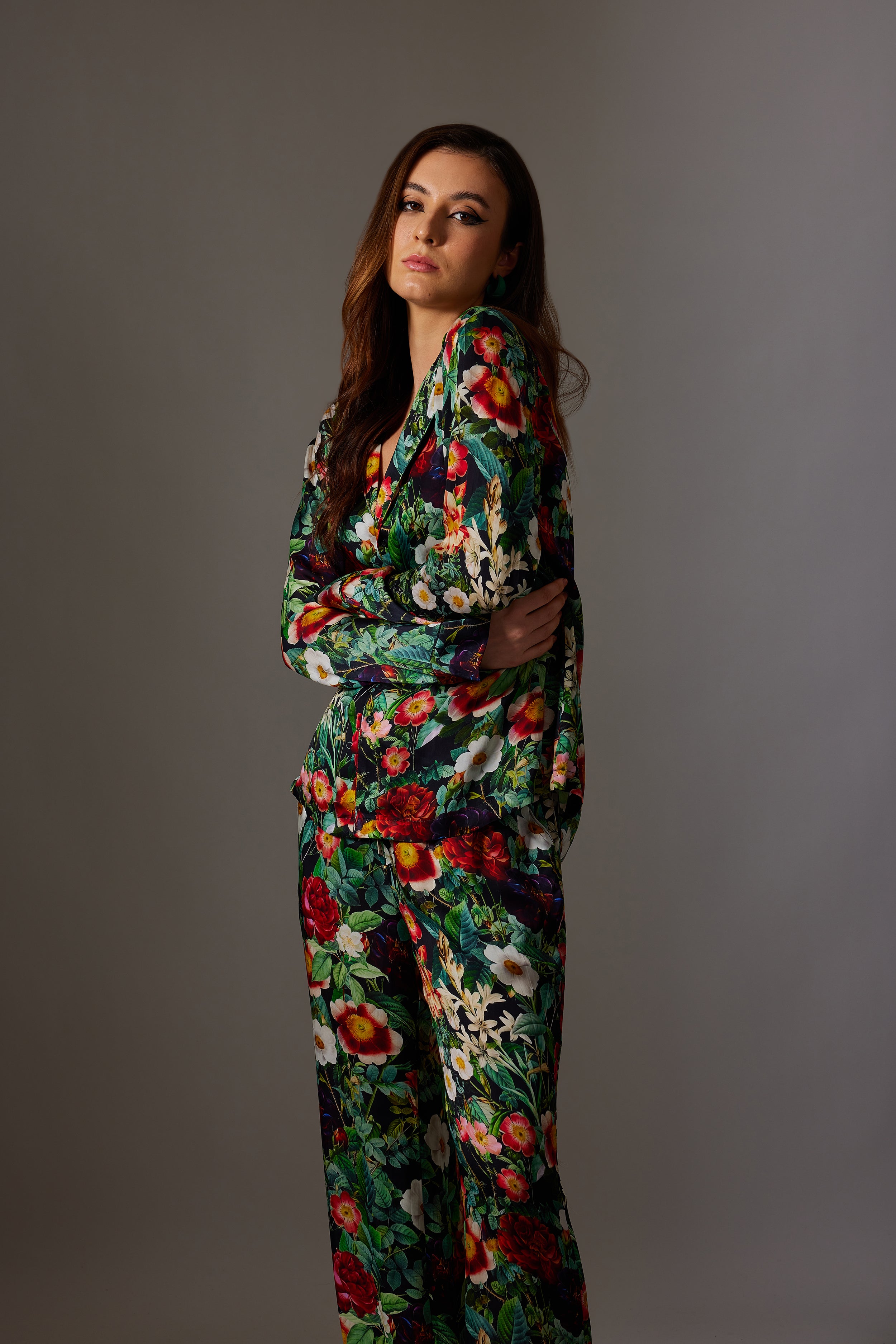 CANCLINI FLORAL PRINT GREEN SHIRT