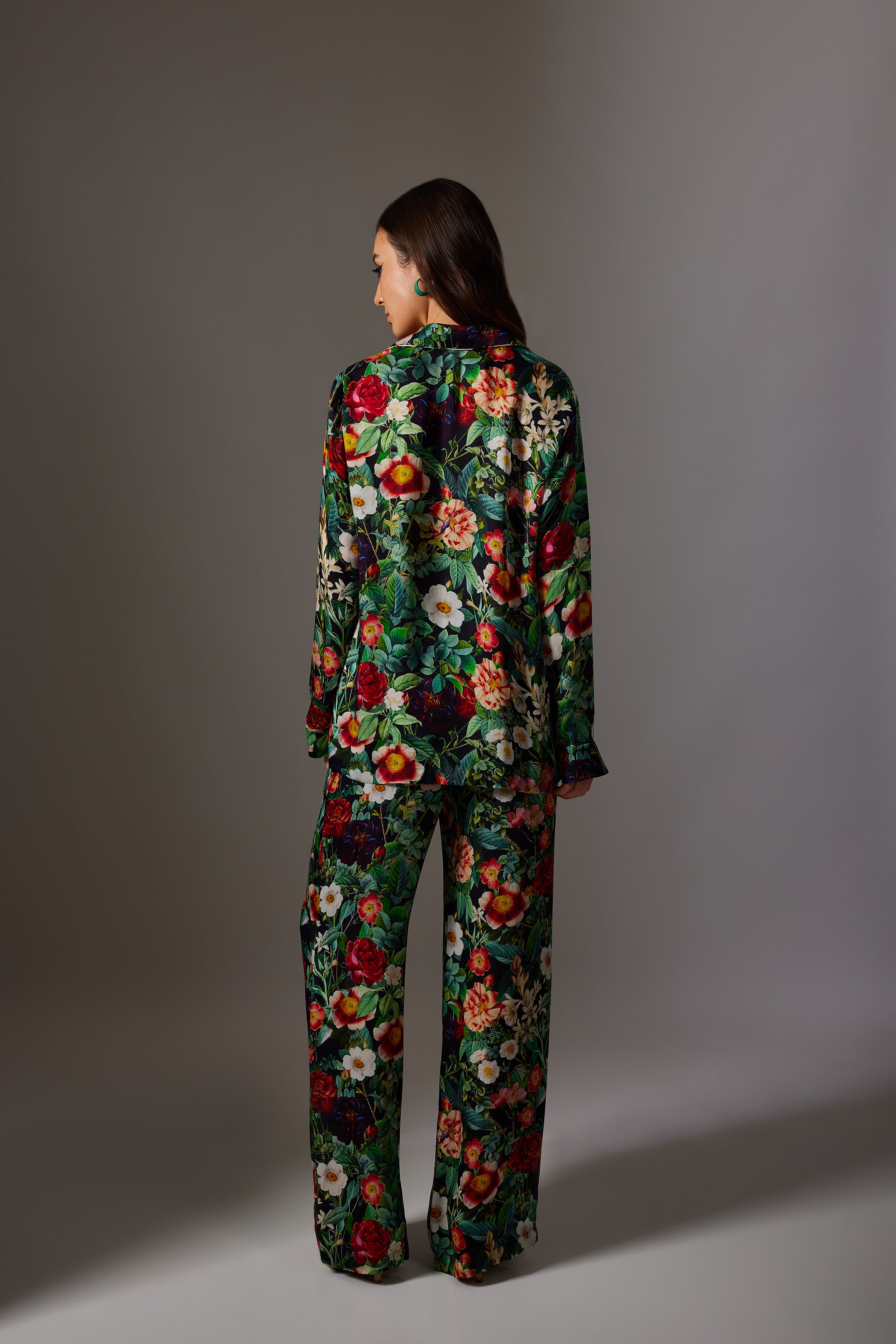 CANCLINI FLORAL PRINT GREEN SHIRT