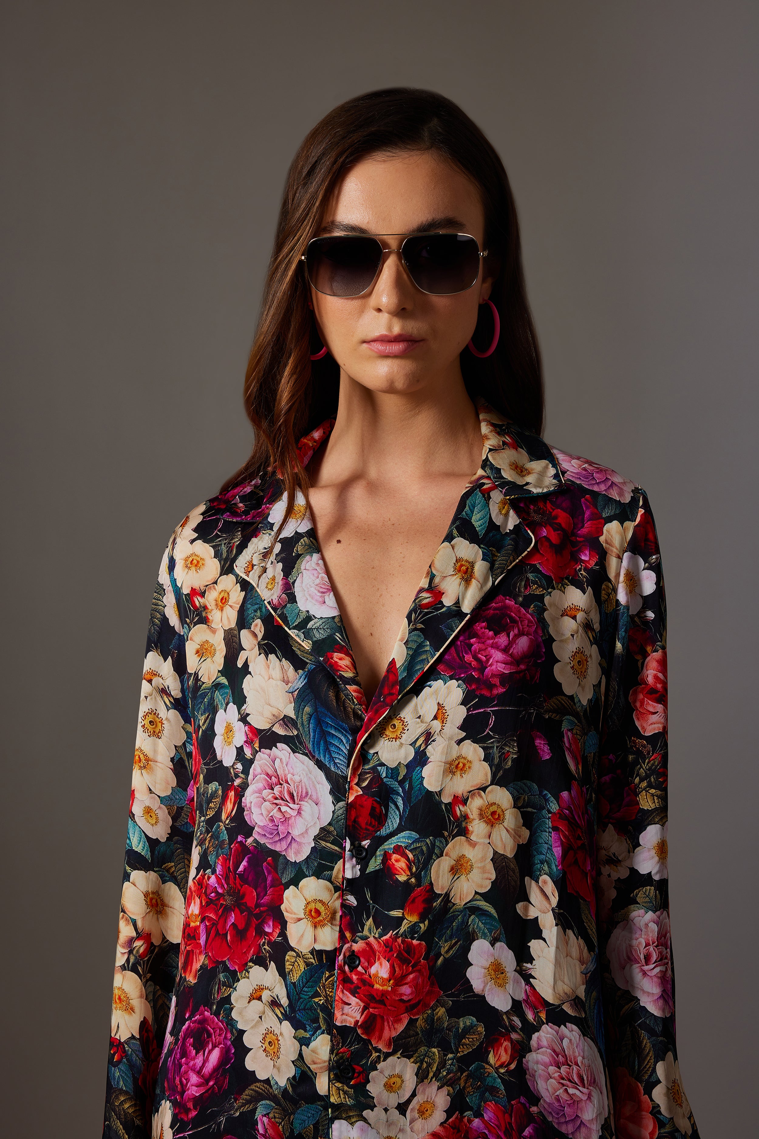 CANCLINI ROSE PRINT SHIRT