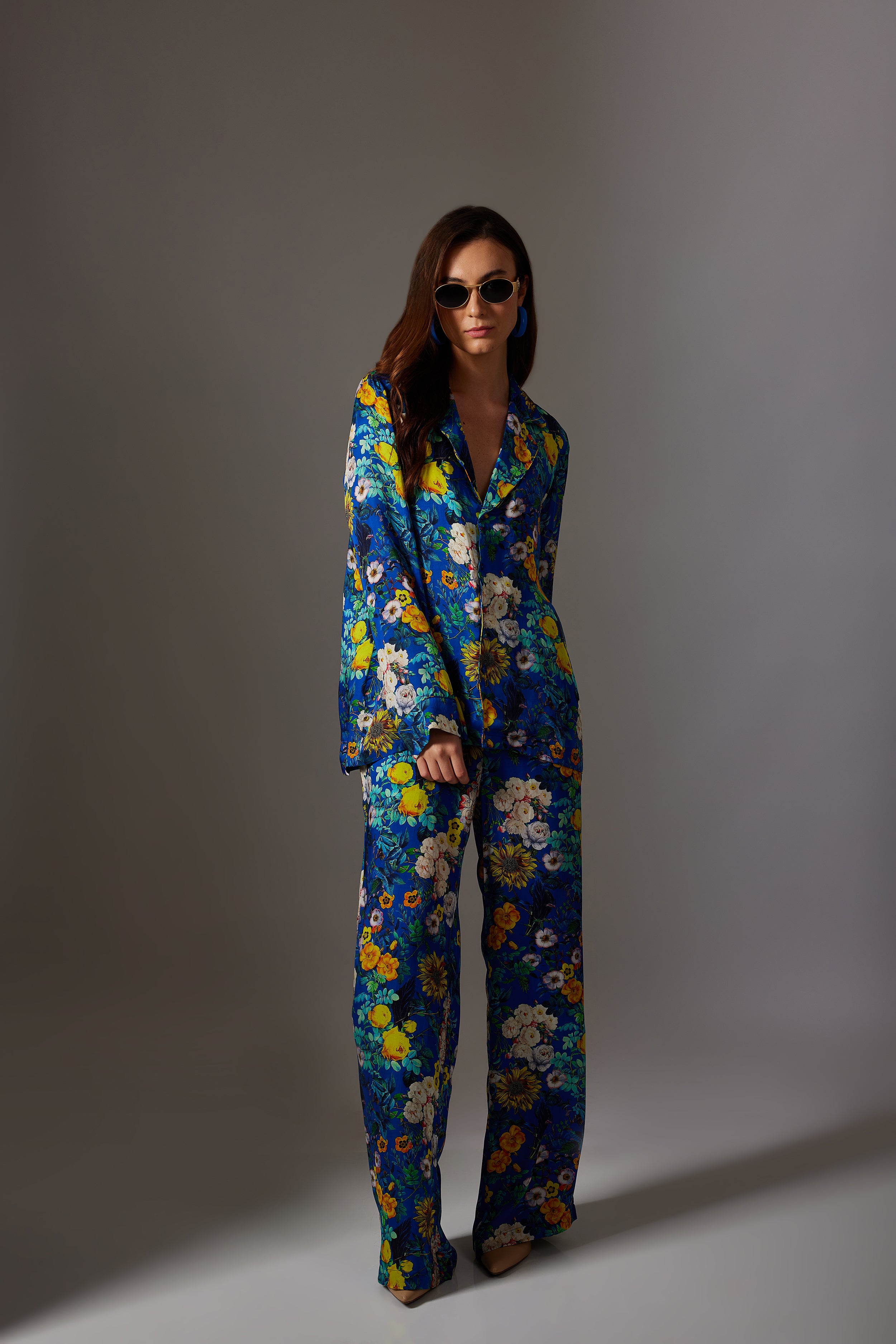 CANCLINI FLORAL PRINT BLUE  SHIRT