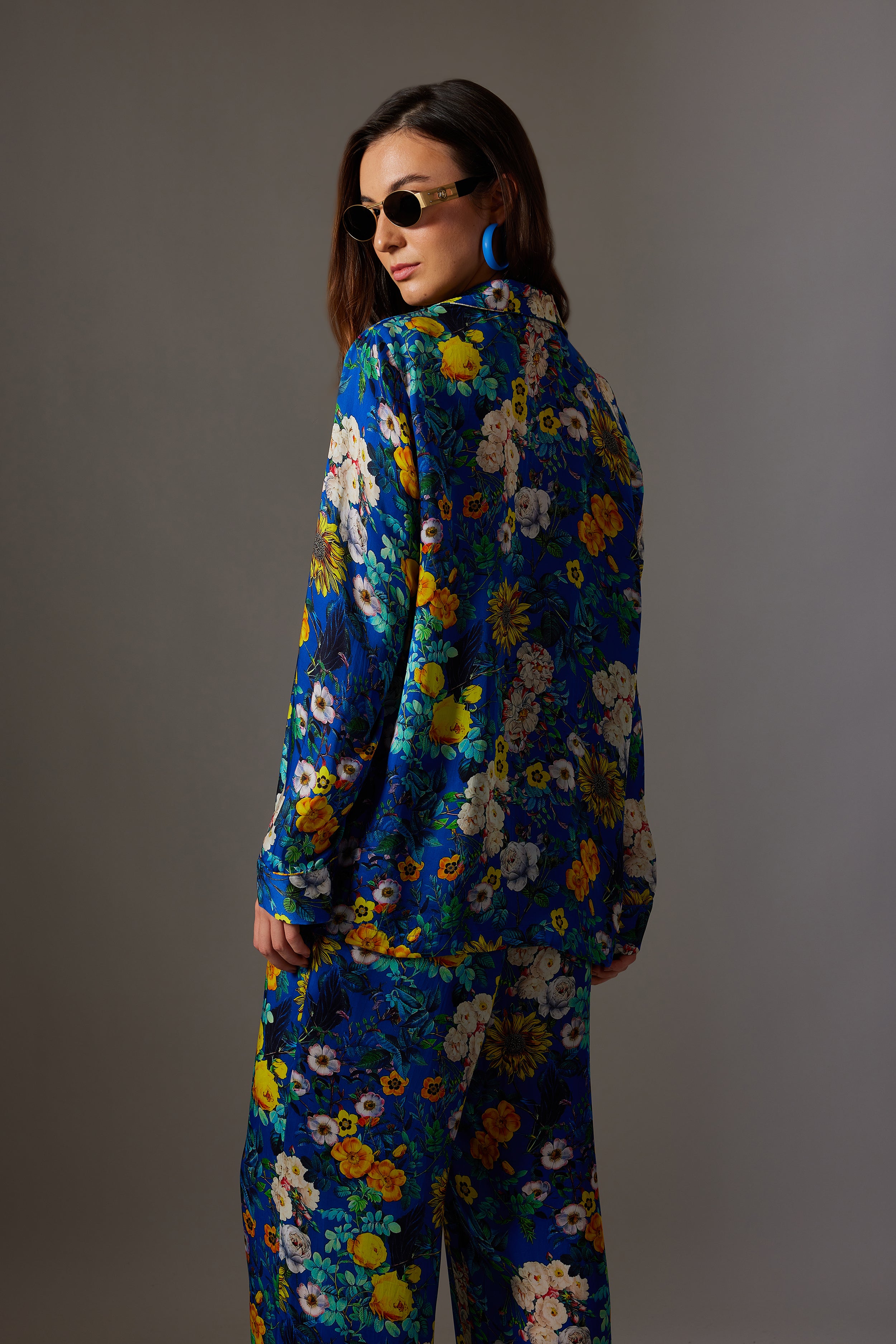 CANCLINI FLORAL PRINT BLUE  SHIRT