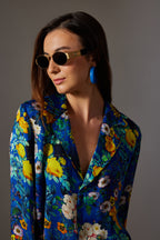 CANCLINI FLORAL PRINT BLUE  SHIRT